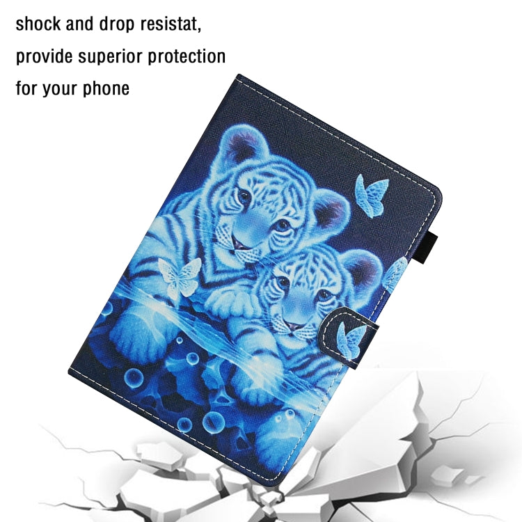 For 10 inch Universal Tablet PC Colored Drawing Pattern Horizontal Flip Leather Case with Holder & Card Slots(Tiger) - 10 - 11 inch by PMC TechLife | Online Shopping South Africa | PMC TechLife | Buy Now Pay Later Mobicred