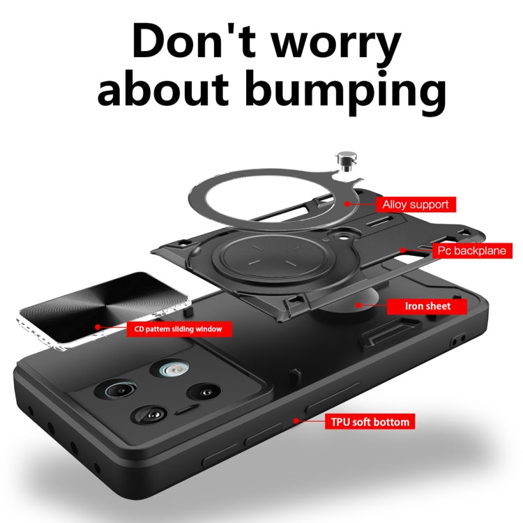 For Xiaomi Redmi Note 13 Pro 5G CD Texture Sliding Camshield Magnetic Holder Phone Case(Purple) - free shipping - PMC TechLife - Order now!