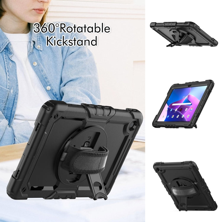 For Lenovo Tab M10 Plus 10.6 Gen 3rd Silicone Hybrid PC Tablet Case with Shoulder Strap(Black) - free shipping - PMC TechLife - Order now!