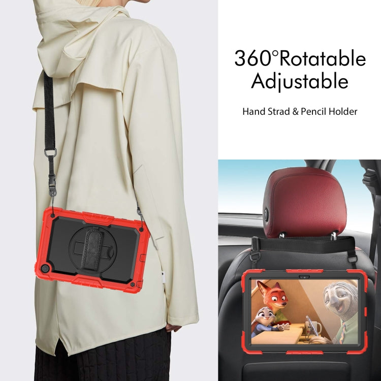 For Lenovo Tab M10 Plus 10.6 Gen 3rd Silicone Hybrid PC Tablet Case with Shoulder Strap(Red) - Lenovo by PMC TechLife | Online Shopping South Africa | PMC TechLife | Buy Now Pay Later Mobicred