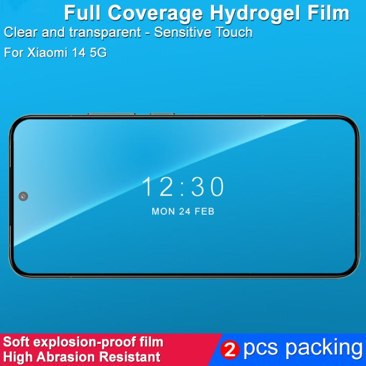 For Xiaomi 14 5G 2pcs imak Curved Full Screen Hydrogel Film Protector - free shipping - PMC Jewellery - Order now!