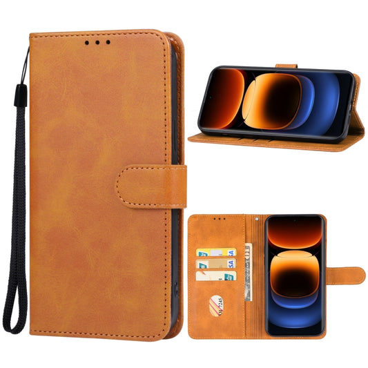 For vivo iQOO 12 Pro Leather Phone Case(Brown) - iQOO 12 Pro Cases by PMC Jewellery | Online Shopping South Africa | PMC Jewellery | Buy Now Pay Later Mobicred