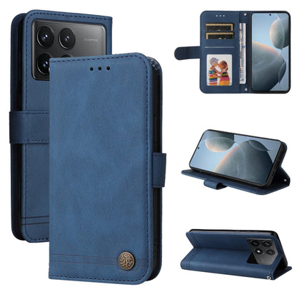 For Xiaomi Redmi K70 / K70 Pro Skin Feel Life Tree Metal Button Leather Phone Case(Blue) - K70 Pro Cases by PMC Jewellery | Online Shopping South Africa | PMC Jewellery | Buy Now Pay Later Mobicred