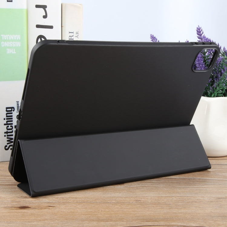 For iPad Air 11 2024 GEBEI 3-folding Holder Shockproof Flip Leather Tablet Case(Black) - iPad Air 11 2024 Cases by GEBEI | Online Shopping South Africa | PMC Jewellery | Buy Now Pay Later Mobicred