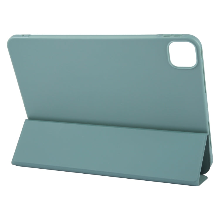 For iPad Air 11 2024 GEBEI 3-folding Holder Shockproof Flip Leather Tablet Case(Dark Green) - iPad Air 11 2024 Cases by GEBEI | Online Shopping South Africa | PMC Jewellery | Buy Now Pay Later Mobicred