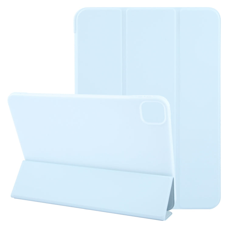 For iPad Pro 11 2024 GEBEI 3-folding Holder Shockproof Flip Leather Tablet Case(Sky Blue) - iPad Pro 11 2024 Cases by GEBEI | Online Shopping South Africa | PMC Jewellery | Buy Now Pay Later Mobicred