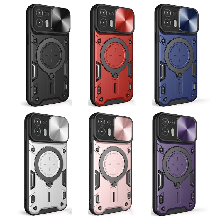 For Motorola Edge 20 Lite CD Texture Sliding Camshield Magnetic Holder Phone Case(Black) - free shipping - PMC TechLife - Order now!