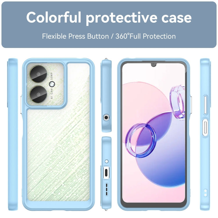 For Xiaomi Redmi 13R 5G Colorful Series Acrylic Hybrid TPU Phone Case(Blue) - 13R Cases by PMC Jewellery | Online Shopping South Africa | PMC Jewellery | Buy Now Pay Later Mobicred