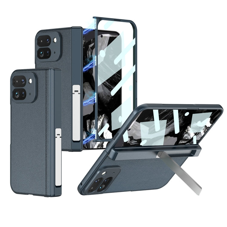 For Google Pixel 9 Pro Fold GKK Integrated Fold Hinge Leather Phone Case with Holder(Green) - free shipping - PMC Jewellery - Order now!