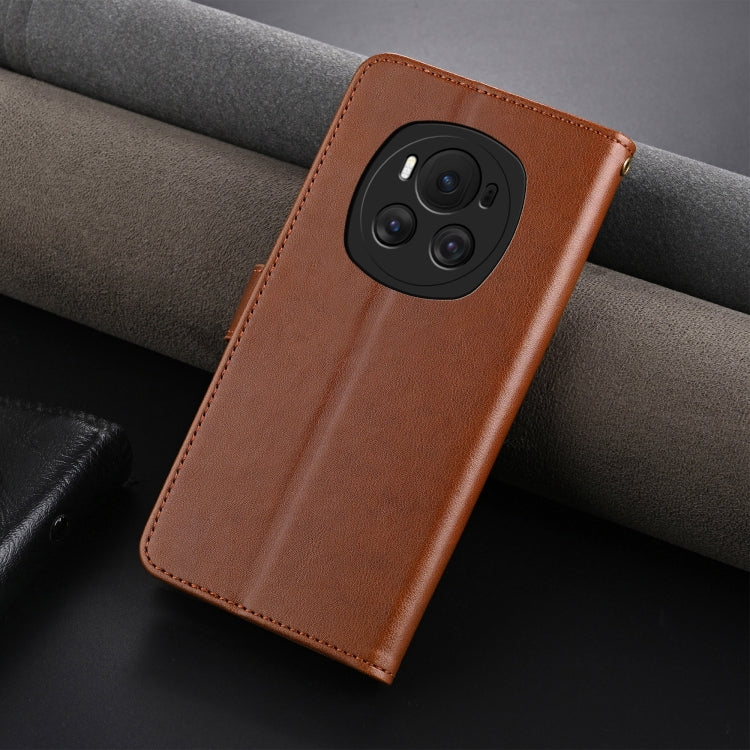 For Honor Magic6 AZNS Sheepskin Texture Flip Leather Phone Case(Brown) - Honor Cases by AZNS | Online Shopping South Africa | PMC Jewellery | Buy Now Pay Later Mobicred