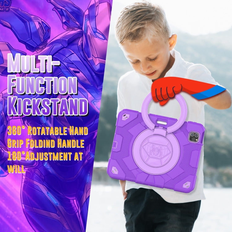 For iPad Pro 11 2022 / 2021 / 2020 Spider Rotation Handle Silicone Hybrid PC Tablet Case(Purple) - iPad Pro 11 (2022/2021) Cases by PMC Jewellery | Online Shopping South Africa | PMC Jewellery | Buy Now Pay Later Mobicred