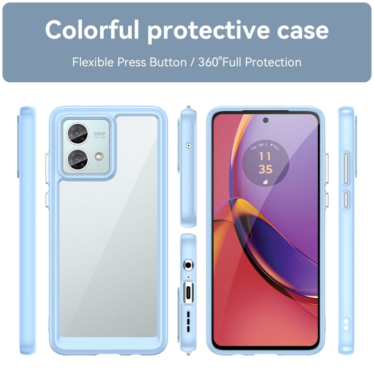 For Motorola Moto G84 Colorful Series Acrylic Hybrid TPU Phone Case(Blue) - Motorola Cases by PMC Jewellery | Online Shopping South Africa | PMC Jewellery | Buy Now Pay Later Mobicred