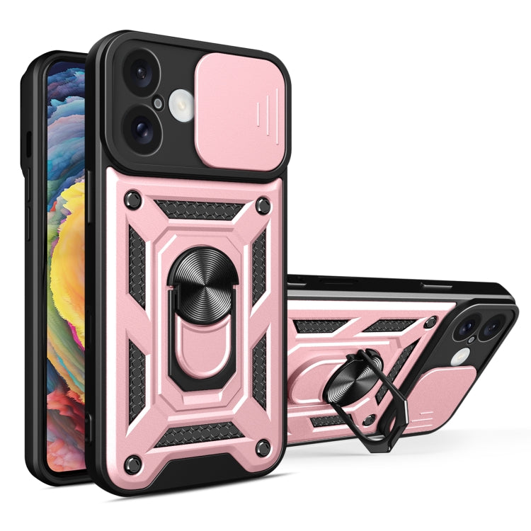 For iPhone 16 Sliding Camera Cover Design TPU+PC Phone Case(Rose Gold) - iPhone 16 Cases by PMC Jewellery | Online Shopping South Africa | PMC Jewellery | Buy Now Pay Later Mobicred