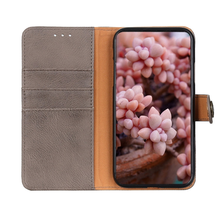 For OPPO Reno11 5G Global KHAZNEH Cowhide Texture Flip Leather Phone Case(Khaki) - Reno11 Cases by PMC Jewellery | Online Shopping South Africa | PMC Jewellery | Buy Now Pay Later Mobicred