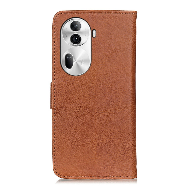 For OPPO Reno11 Pro 5G Global KHAZNEH Cowhide Texture Flip Leather Phone Case(Brown) - Reno11 Pro Cases by PMC Jewellery | Online Shopping South Africa | PMC Jewellery | Buy Now Pay Later Mobicred