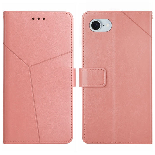 For iPhone SE 2024 HT01 Y-shaped Pattern Flip Leather Phone Case(Pink) - More iPhone Cases by PMC Jewellery | Online Shopping South Africa | PMC Jewellery | Buy Now Pay Later Mobicred