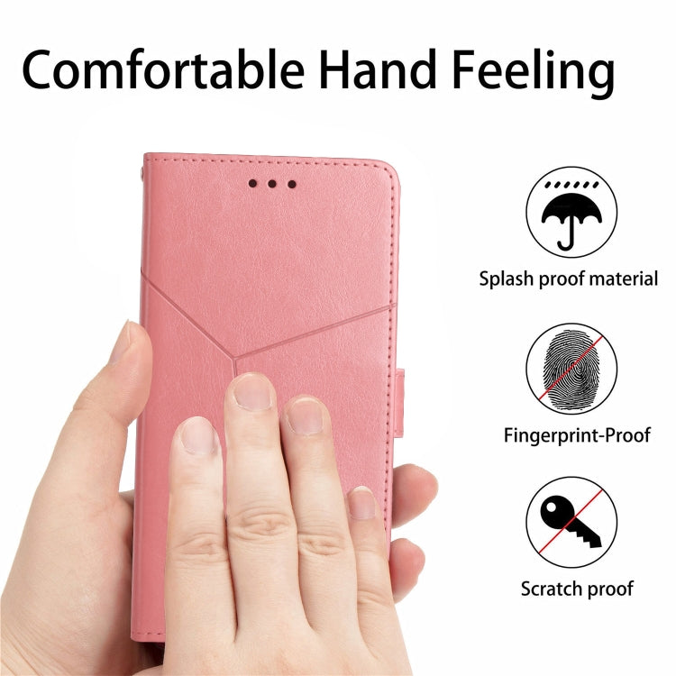 For iPhone SE 2024 HT01 Y-shaped Pattern Flip Leather Phone Case(Pink) - More iPhone Cases by PMC Jewellery | Online Shopping South Africa | PMC Jewellery | Buy Now Pay Later Mobicred