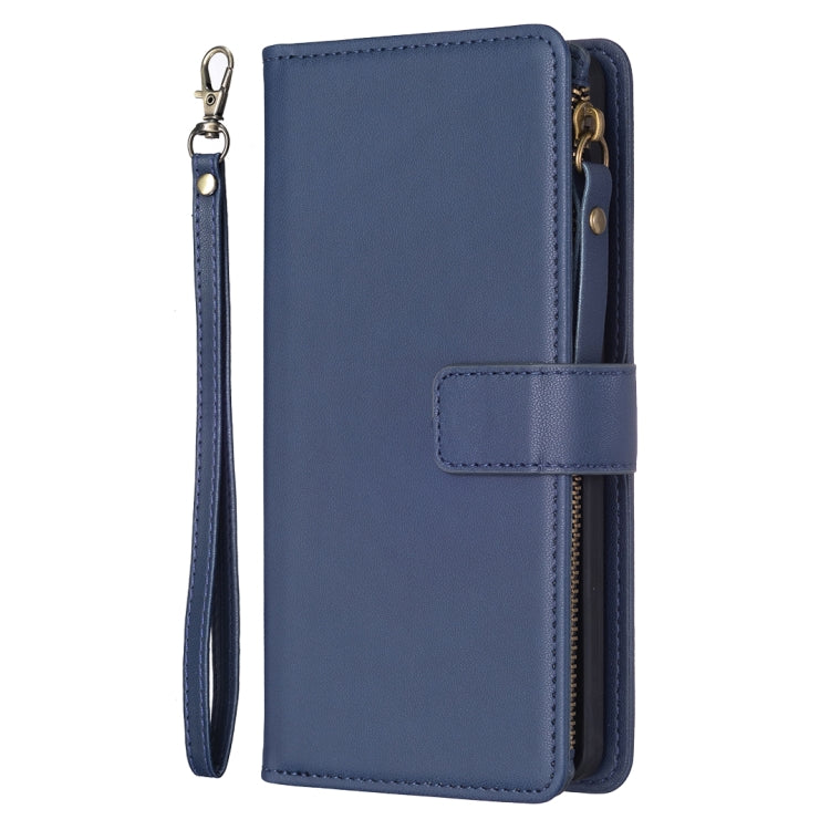 For Google Pixel 7 Pro 9 Card Slots Zipper Wallet Leather Flip Phone Case(Blue) - Google Cases by PMC TechLife | Online Shopping South Africa | PMC TechLife | Buy Now Pay Later Mobicred