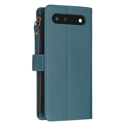 For Google Pixel 7 9 Card Slots Zipper Wallet Leather Flip Phone Case(Green) - Google Cases by PMC Jewellery | Online Shopping South Africa | PMC Jewellery | Buy Now Pay Later Mobicred