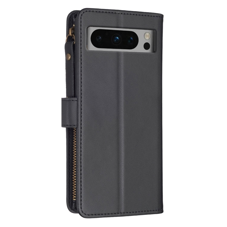 For Google Pixel 8 Pro 9 Card Slots Zipper Wallet Leather Flip Phone Case(Black) - Google Cases by PMC Jewellery | Online Shopping South Africa | PMC Jewellery | Buy Now Pay Later Mobicred