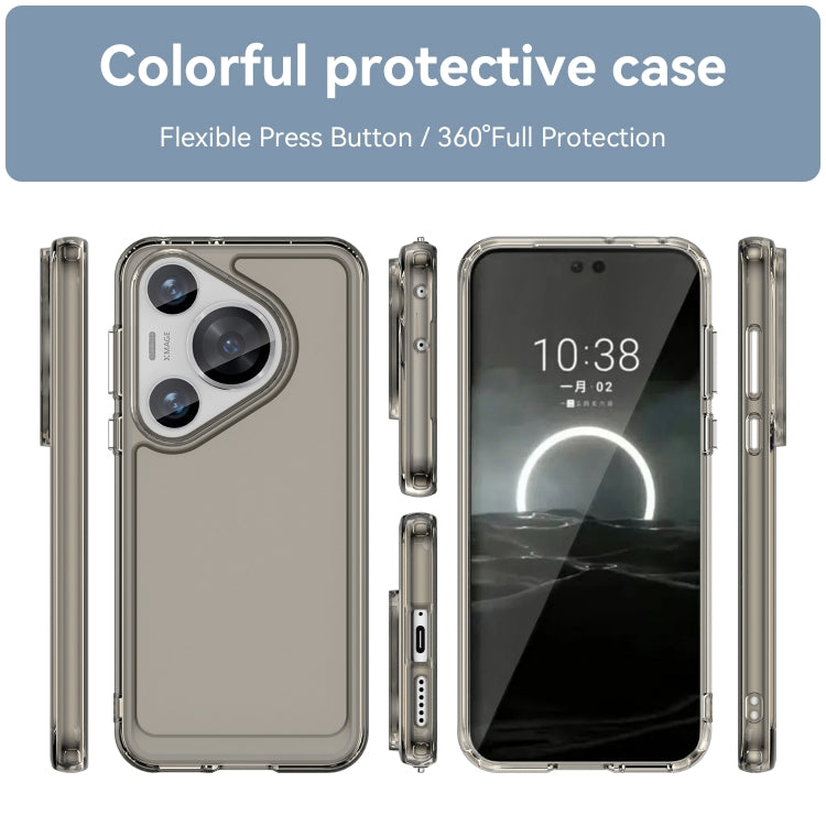 For Huawei Pura 70 Pro Candy Series TPU Phone Case(Transparent Grey) - Huawei Cases by PMC Jewellery | Online Shopping South Africa | PMC Jewellery | Buy Now Pay Later Mobicred