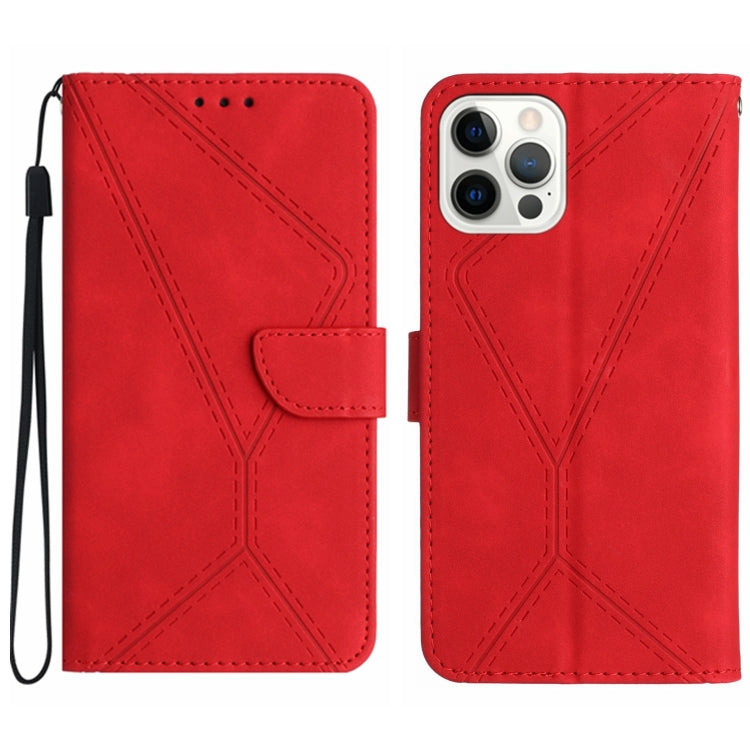 For iPhone 16 Pro Max Stitching Embossed Leather Phone Case(Red) - iPhone 16 Pro Max Cases by PMC Jewellery | Online Shopping South Africa | PMC Jewellery | Buy Now Pay Later Mobicred