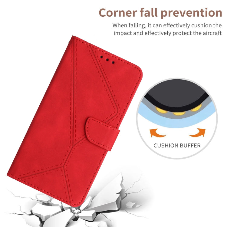 For iPhone 16 Pro Max Stitching Embossed Leather Phone Case(Red) - iPhone 16 Pro Max Cases by PMC Jewellery | Online Shopping South Africa | PMC Jewellery | Buy Now Pay Later Mobicred