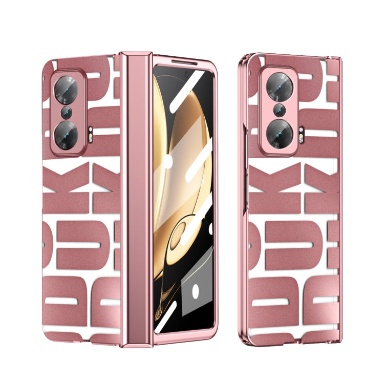 For Honor Magic V Integrated Electroplating Folding Phone Case with Hinge(Rose Gold) - Honor Cases by PMC TechLife | Online Shopping South Africa | PMC TechLife | Buy Now Pay Later Mobicred