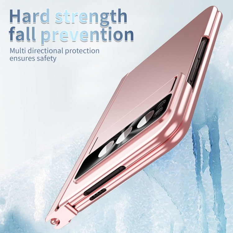 For Google Pixel Fold Integrated Electroplating Pen Slot Folding Phone Case with Stylus(Pink) - Google Cases by PMC TechLife | Online Shopping South Africa | PMC TechLife | Buy Now Pay Later Mobicred