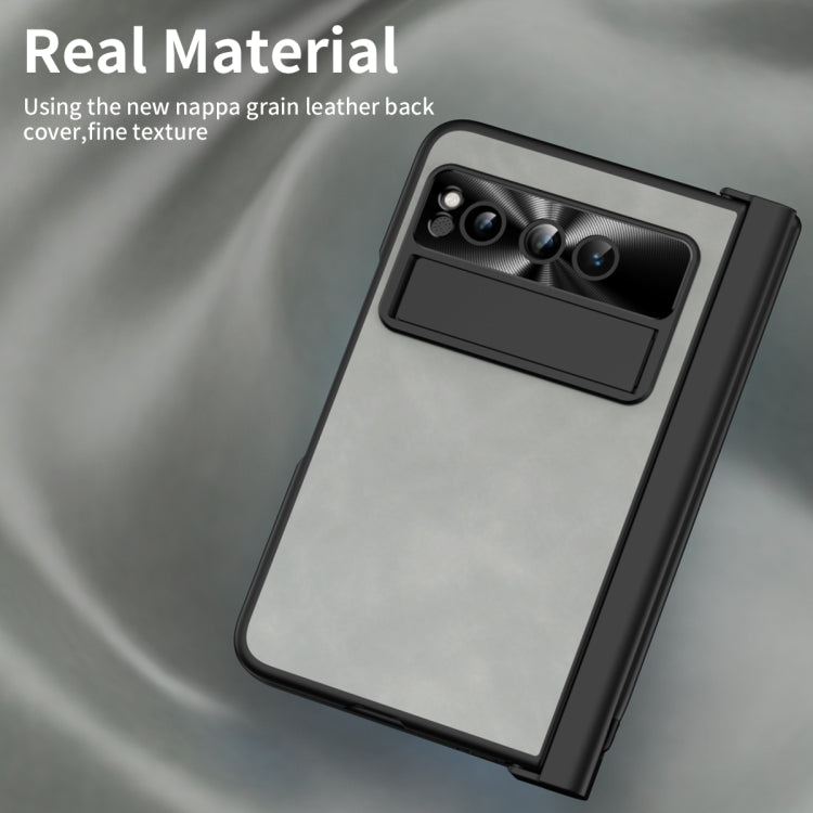 For Google Pixel Fold Integrated Napa Texture All-inclusive Phone Case with Pen Slot(White) - Google Cases by PMC TechLife | Online Shopping South Africa | PMC TechLife | Buy Now Pay Later Mobicred