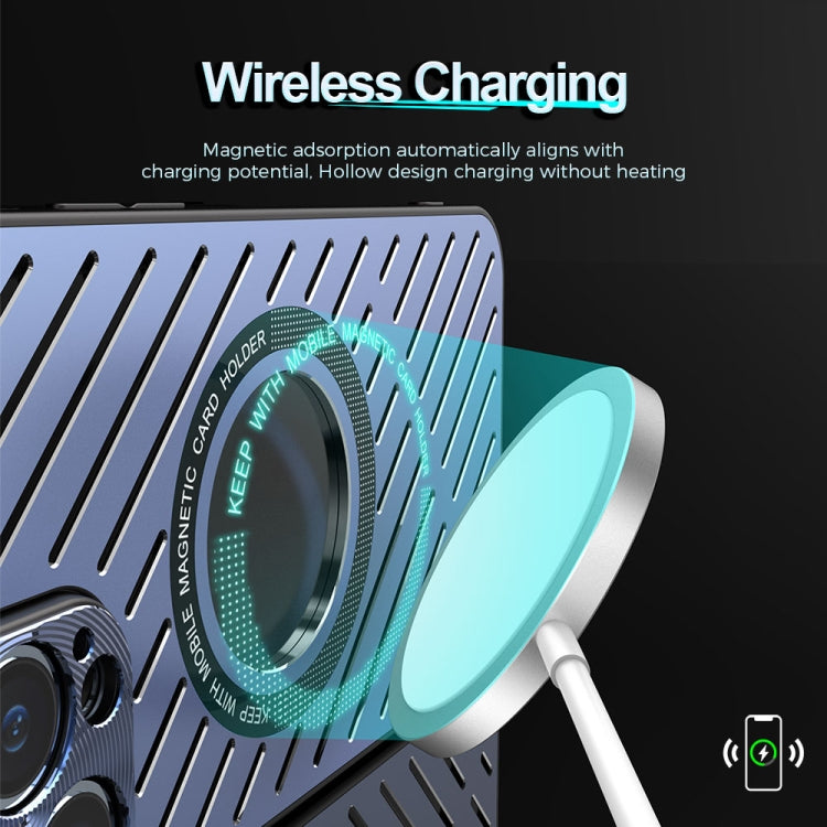 For iPhone 14 Pro R-JUST RJ57 CD Pattern MagSafe Cooling Phone Case(Silver) - iPhone 14 Pro Cases by R-JUST | Online Shopping South Africa | PMC TechLife