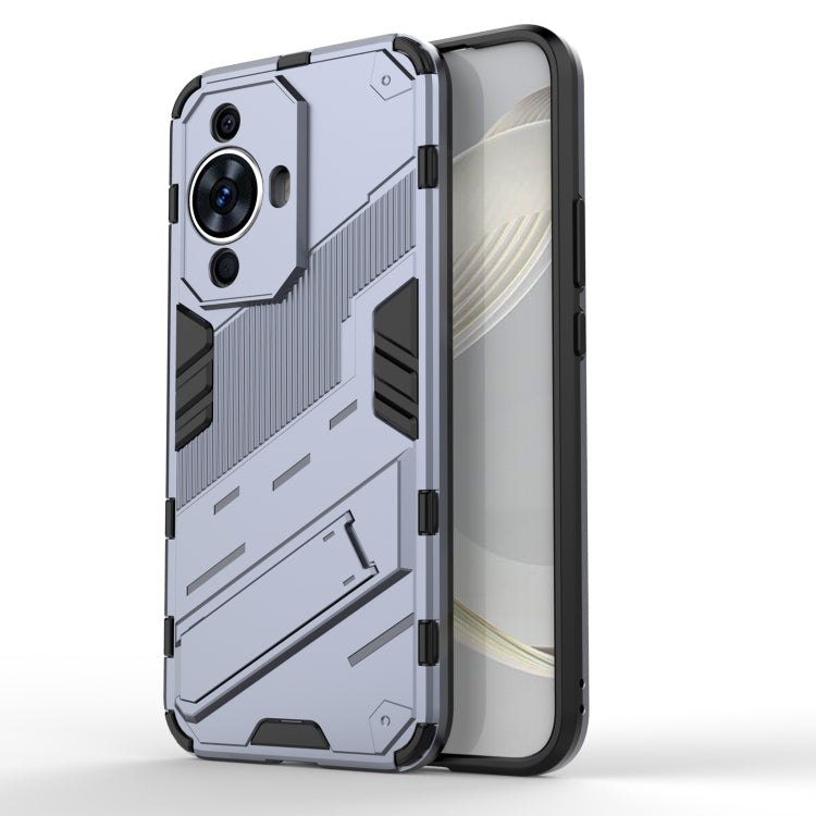 For Huawei nova 11 4G Punk Armor 2 in 1 PC + TPU Phone Case with Holder(Grey) - Huawei Cases by PMC Jewellery | Online Shopping South Africa | PMC Jewellery | Buy Now Pay Later Mobicred