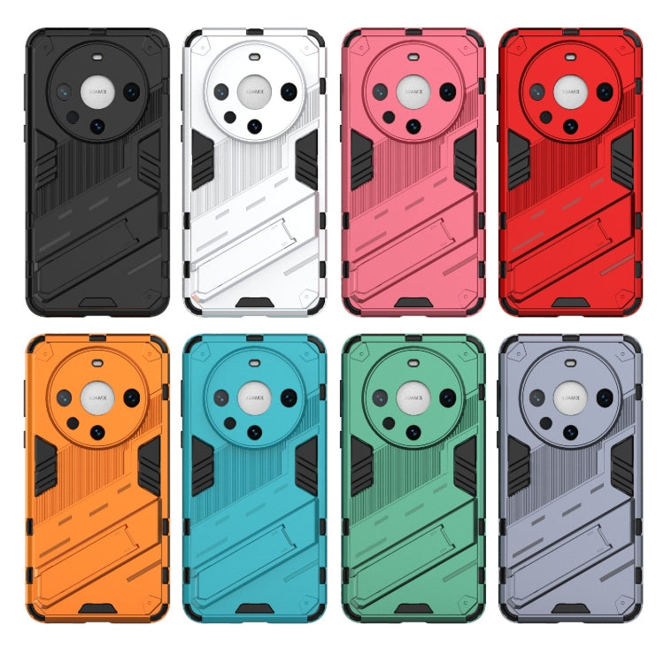 For Huawei Mate 60 Pro Punk Armor 2 in 1 PC + TPU Phone Case with Holder(White) - Huawei Cases by PMC TechLife | Online Shopping South Africa | PMC TechLife | Buy Now Pay Later Mobicred