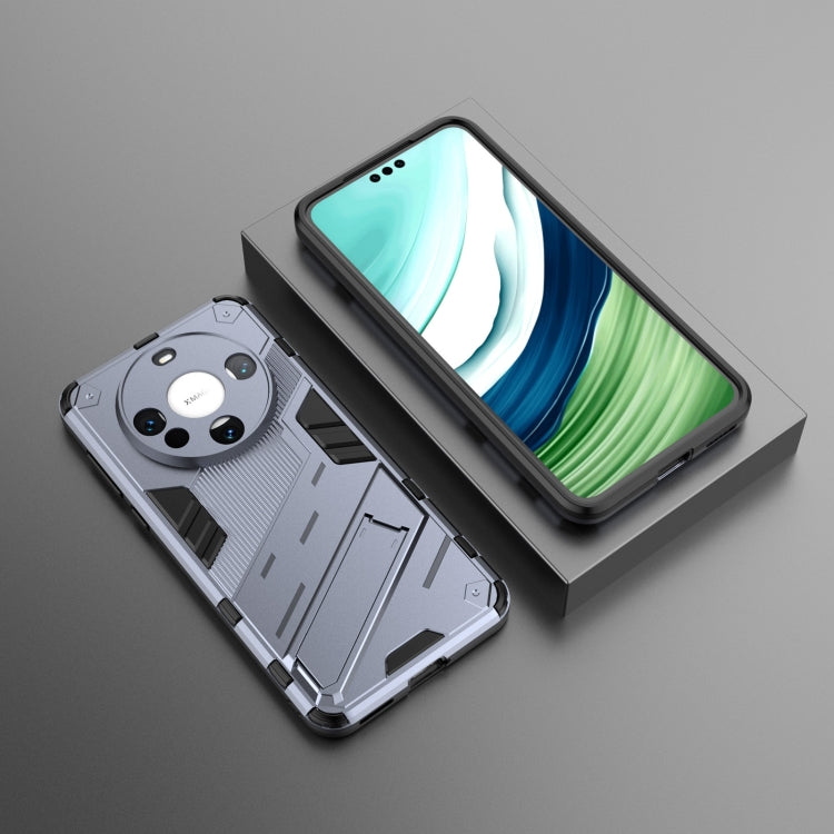 For Huawei Mate 60 Punk Armor 2 in 1 PC + TPU Phone Case with Holder(Grey) - Huawei Cases by PMC Jewellery | Online Shopping South Africa | PMC Jewellery | Buy Now Pay Later Mobicred