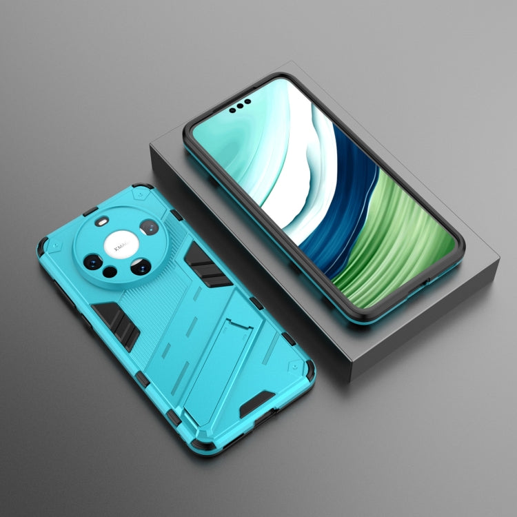 For Huawei Mate 60 Punk Armor 2 in 1 PC + TPU Phone Case with Holder(Blue) - Huawei Cases by PMC Jewellery | Online Shopping South Africa | PMC Jewellery | Buy Now Pay Later Mobicred