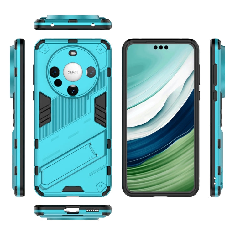 For Huawei Mate 60 Punk Armor 2 in 1 PC + TPU Phone Case with Holder(Blue) - Huawei Cases by PMC Jewellery | Online Shopping South Africa | PMC Jewellery | Buy Now Pay Later Mobicred