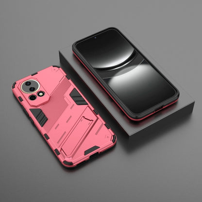 For Huawei nova 12 5G Punk Armor 2 in 1 PC + TPU Phone Case with Holder(Light Red) - Huawei Cases by PMC Jewellery | Online Shopping South Africa | PMC Jewellery | Buy Now Pay Later Mobicred