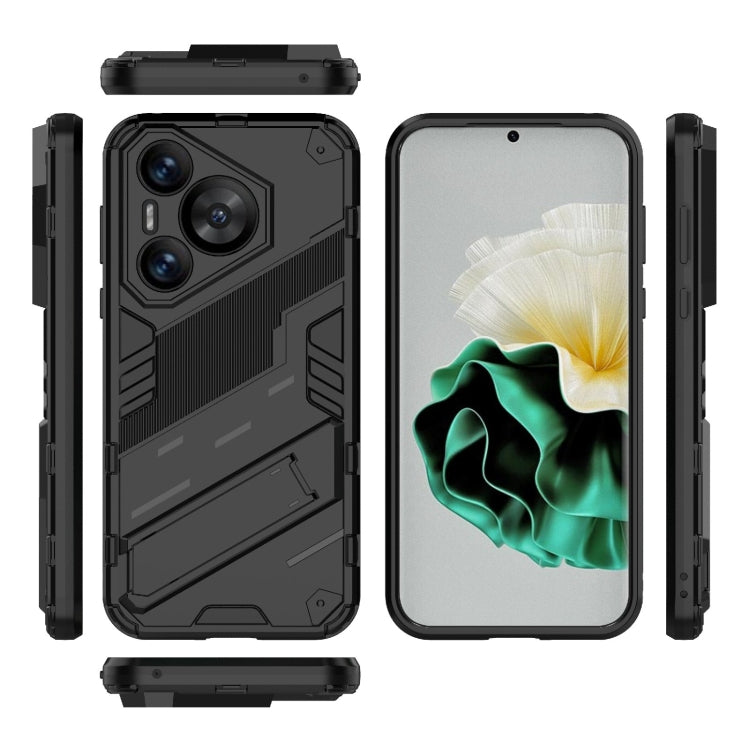 For Huawei Pura 70 Punk Armor 2 in 1 PC + TPU Phone Case with Holder(Black) - Huawei Cases by PMC Jewellery | Online Shopping South Africa | PMC Jewellery | Buy Now Pay Later Mobicred