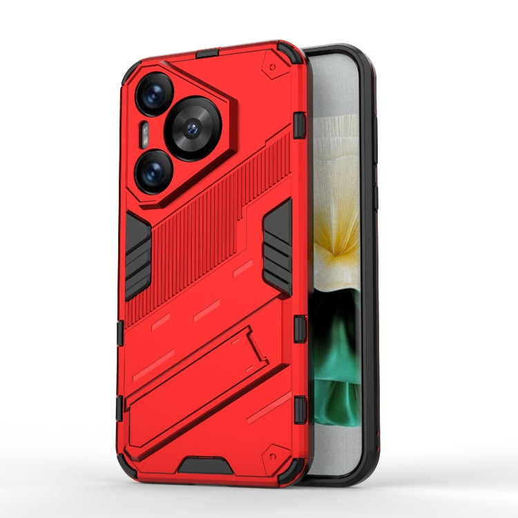 For Huawei Pura 70 Punk Armor 2 in 1 PC + TPU Phone Case with Holder(Red) - Huawei Cases by PMC Jewellery | Online Shopping South Africa | PMC Jewellery | Buy Now Pay Later Mobicred