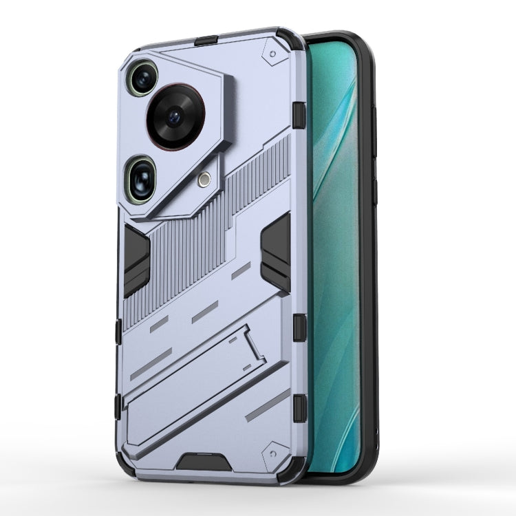 For Huawei Pura 70 Ultra Punk Armor 2 in 1 PC + TPU Phone Case with Holder(Grey) - Huawei Cases by PMC Jewellery | Online Shopping South Africa | PMC Jewellery | Buy Now Pay Later Mobicred