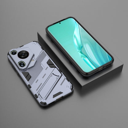 For Huawei Pura 70 Ultra Punk Armor 2 in 1 PC + TPU Phone Case with Holder(Grey) - Huawei Cases by PMC Jewellery | Online Shopping South Africa | PMC Jewellery | Buy Now Pay Later Mobicred