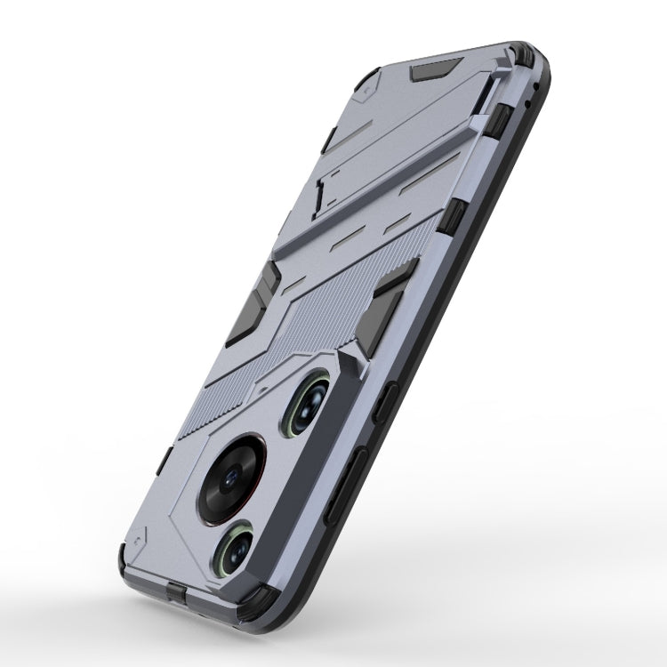 For Huawei Pura 70 Ultra Punk Armor 2 in 1 PC + TPU Phone Case with Holder(Grey) - Huawei Cases by PMC Jewellery | Online Shopping South Africa | PMC Jewellery | Buy Now Pay Later Mobicred