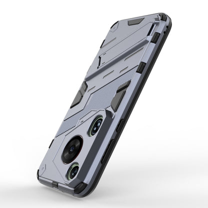 For Huawei Pura 70 Ultra Punk Armor 2 in 1 PC + TPU Phone Case with Holder(Grey) - Huawei Cases by PMC Jewellery | Online Shopping South Africa | PMC Jewellery | Buy Now Pay Later Mobicred