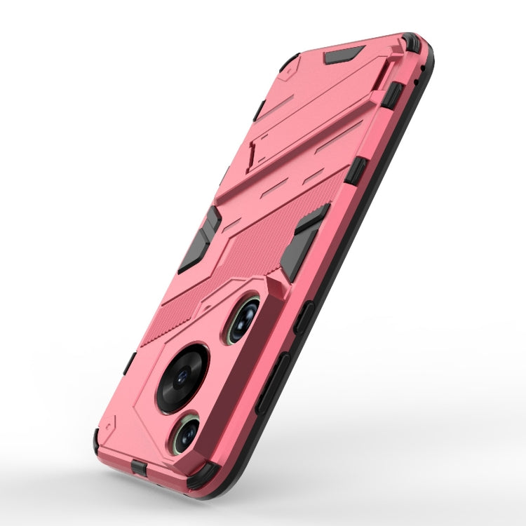 For Huawei Pura 70 Ultra Punk Armor 2 in 1 PC + TPU Phone Case with Holder(Light Red) - Huawei Cases by PMC Jewellery | Online Shopping South Africa | PMC Jewellery | Buy Now Pay Later Mobicred