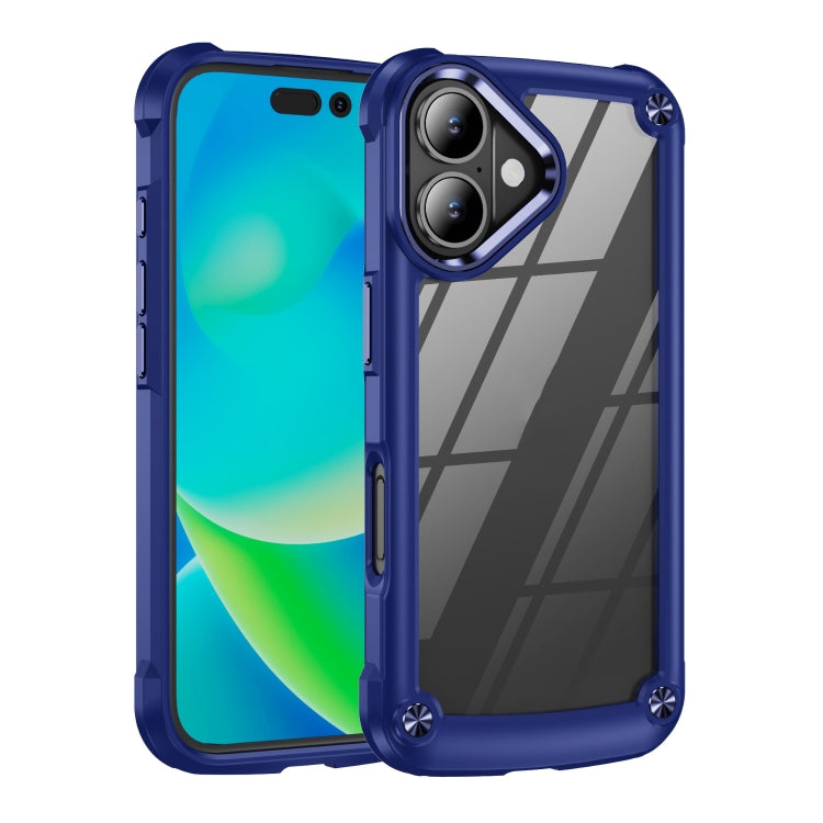 For iPhone 16 TPU + PC Lens Protection Phone Case(Blue) - iPhone 16 Cases by PMC Jewellery | Online Shopping South Africa | PMC Jewellery | Buy Now Pay Later Mobicred