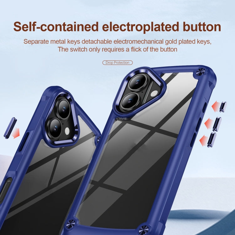 For iPhone 16 TPU + PC Lens Protection Phone Case(Blue) - iPhone 16 Cases by PMC Jewellery | Online Shopping South Africa | PMC Jewellery | Buy Now Pay Later Mobicred