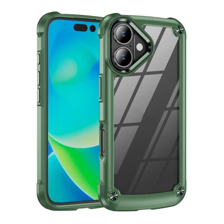 For iPhone 16 TPU + PC Lens Protection Phone Case(Green) - free shipping - PMC TechLife - Order now!