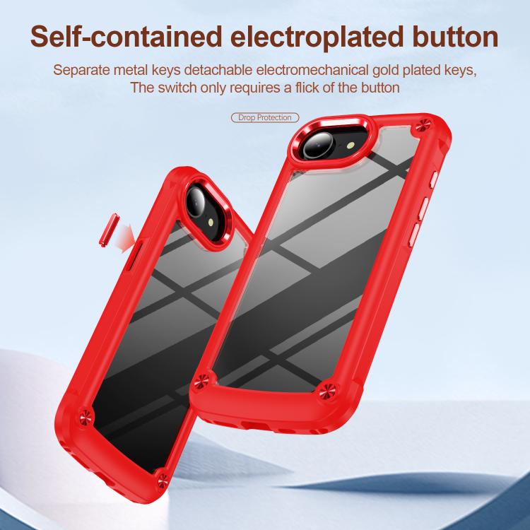 For iPhone 16e TPU + PC Lens Protection Phone Case(Red) - iPhone 16e Cases by PMC TechLife | Online Shopping South Africa | PMC TechLife | Buy Now Pay Later Mobicred