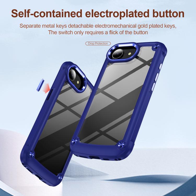 For iPhone 16e TPU + PC Lens Protection Phone Case(Blue) - free shipping - PMC TechLife - Order now!