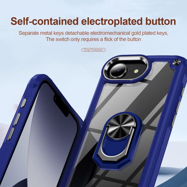 For iPhone 16e TPU + PC Lens Protection Phone Case with Ring Holder(Red) - iPhone 16e Cases by PMC TechLife | Online Shopping South Africa | PMC TechLife | Buy Now Pay Later Mobicred